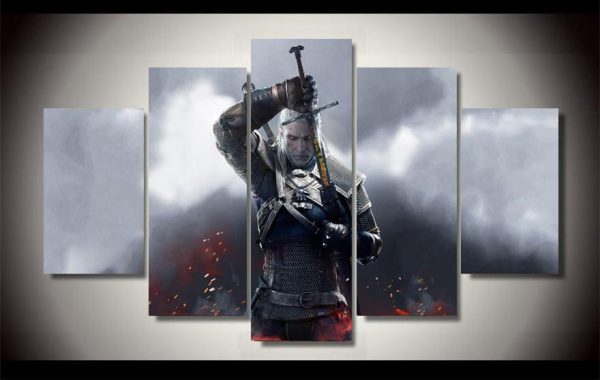 Geralt In The Wild Hunt - Movie 5 Panel Canvas Art Wall Decor