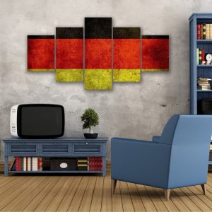 German Flag - Abstract 5 Panel Canvas Art Wall Decor