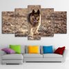 German Shepherd Dog 1 - Animal 5 Panel Canvas Art Wall Decor