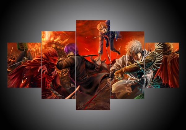 Gintama #2 - Anime 5 Panel Canvas Art Wall Decor