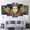 Girl Angels Demons Claws - Abstract 5 Panel Canvas Art Wall Decor