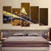 Glittering Night In Paris - Eiffel Tower At Night 01- Nature 5 Panel Canvas Art Wall Decor