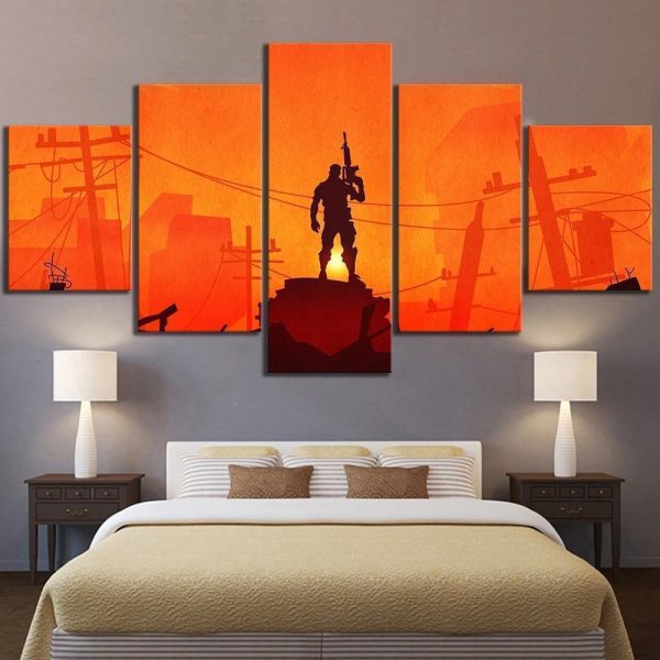 Gloaming Background Fortnite Gaming - 5 Panel Canvas Art Wall Decor