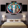 God Jesus 1 - Religion 5 Panel Canvas Art Wall Decor