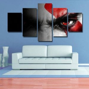 God Of War 6 - Gaming 5 Panel Canvas Art Wall Decor