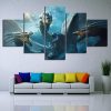 Godzilla King Of The Monsters And Ghidorah Movie - 5 Panel Canvas Art Wall Decor