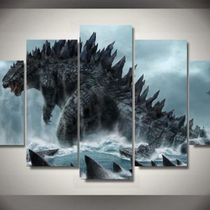 Godzilla Movie - 5 Panel Canvas Art Wall Decor