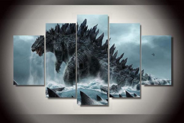 Godzilla Movie - 5 Panel Canvas Art Wall Decor