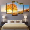 Golden Maple - Nature 5 Panel Canvas Art Wall Decor