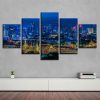 Golden Palace And City Buildings - Nature 5 Panel Canvas Art Wall Decor