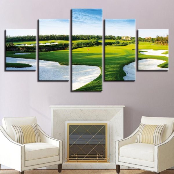 Golf Pot - Nature 5 Panel Canvas Art Wall Decor