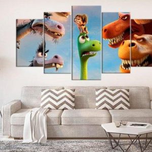 Good Dinosaur Kids Movie - Cartoon 5 Panel Canvas Art Wall Decor