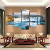 Grand Waterfall - Nature 5 Panel Canvas Art Wall Decor