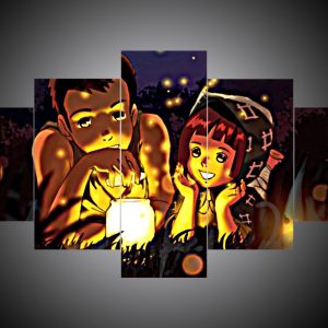 Grave Of The Fireflies 1 - Anime 5 Panel Canvas Art Wall Decor