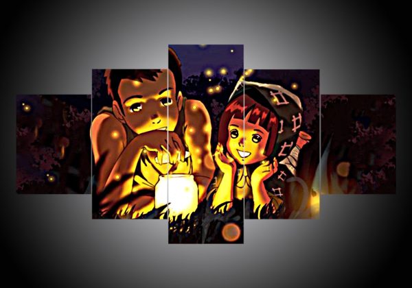 Grave Of The Fireflies 1 - Anime 5 Panel Canvas Art Wall Decor