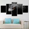 Gray Eagle Crow Animals Bird - Animal 5 Panel Canvas Art Wall Decor