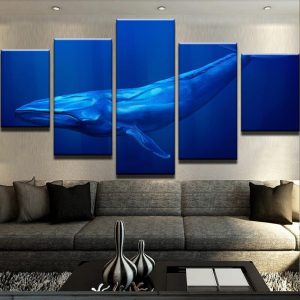 Great Whale - Animal 5 Panel Canvas Art Wall Decor