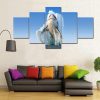 Great White Shark - Animal 5 Panel Canvas Art Wall Decor