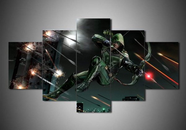 Green Arrow 1 DC - 5 Panel Canvas Art Wall Decor