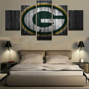 Green Bay Packers Football 2 - 5 Panel Canvas Art Wall Decor