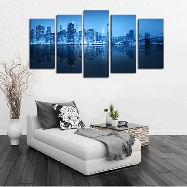 Green City - Nature 5 Panel Canvas Art Wall Decor