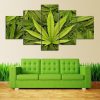 Green Pile Cannabis - Nature 5 Panel Canvas Art Wall Decor