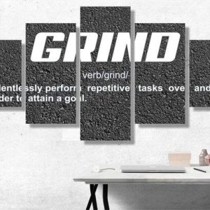 Grind - Abstract 5 Panel Canvas Art Wall Decor