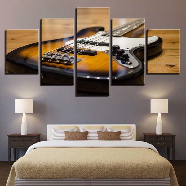 Guitar 4 - Music 5 Panel Canvas Art Wall Decor