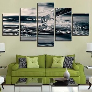 Guitar 7 - Music 5 Panel Canvas Art Wall Decor