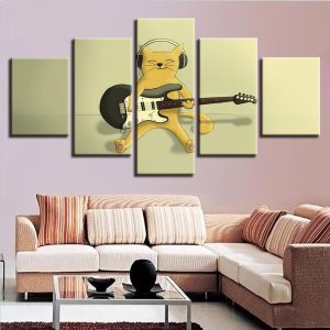 Guitar 9 - Music 5 Panel Canvas Art Wall Decor