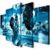 Guitar Frozen Clouds - Music 5 Panel Canvas Art Wall Decor