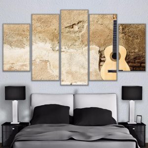 Guitar Music 4 - Music 5 Panel Canvas Art Wall Decor