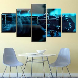 Guitar Violin 1 - Music 5 Panel Canvas Art Wall Decor