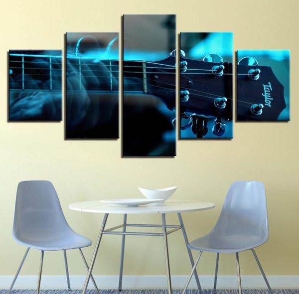 Guitar Violin 1 - Music 5 Panel Canvas Art Wall Decor