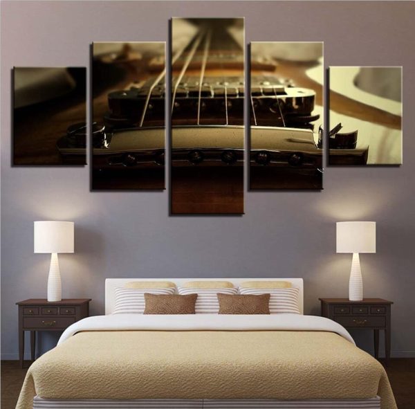 Guitar Violin 2 - Music 5 Panel Canvas Art Wall Decor