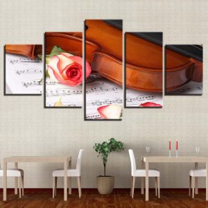 Guitar Violin - Music 5 Panel Canvas Art Wall Decor