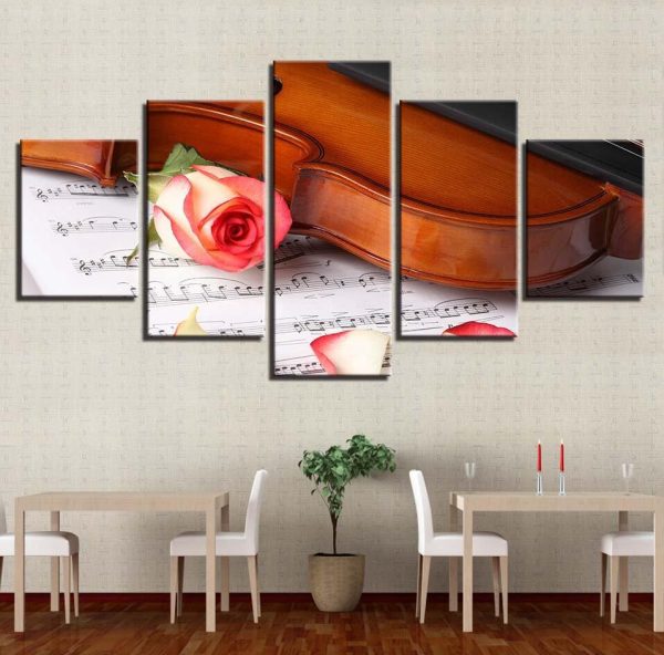 Guitar Violin - Music 5 Panel Canvas Art Wall Decor