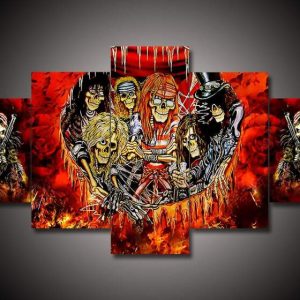 Guns N’ Roses - Abstract 5 Panel Canvas Art Wall Decor