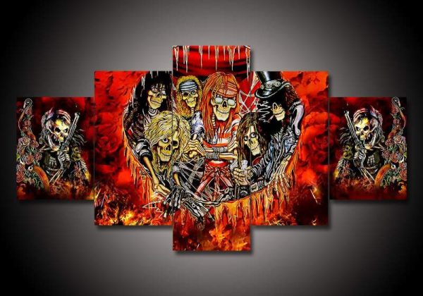 Guns N’ Roses - Abstract 5 Panel Canvas Art Wall Decor