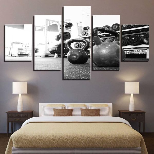 Gym 11 - Sport 5 Panel Canvas Art Wall Decor