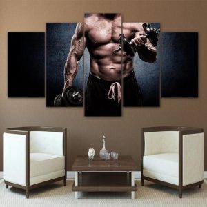 Gym Body Building Work Out - Sport 5 Panel Canvas Art Wall Decor