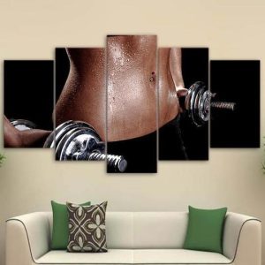 Gym Workout Bodybuilding - Sport 5 Panel Canvas Art Wall Decor