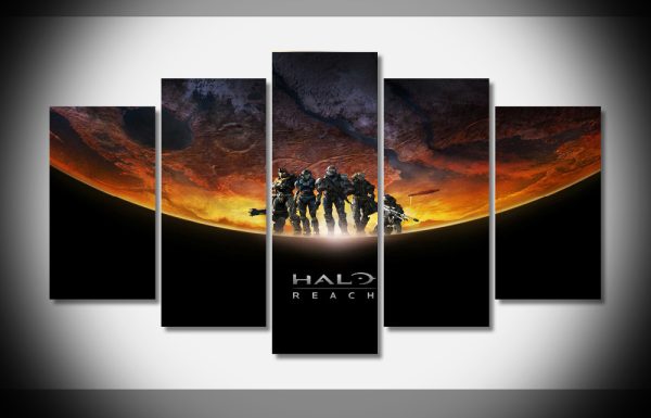 Halo Reach Poster Gaming - 5 Panel Canvas Art Wall Decor