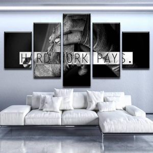 Hard Work - Abstract 5 Panel Canvas Art Wall Decor