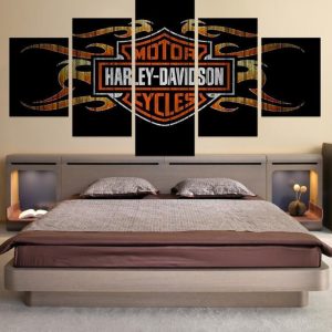 Harley Davidson Canvas Get it Framed Car & Motor - 5 Panel Canvas Art Wall Decor