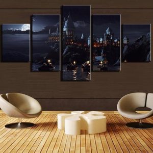 Harry Potter Hogwarts Castle 1 Movie - 5 Panel Canvas Art Wall Decor