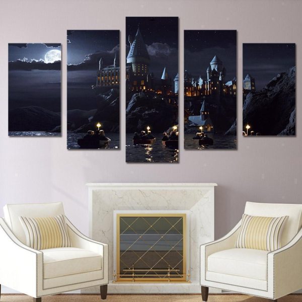 Harry Potter Hogwarts School Movie - 5 Panel Canvas Art Wall Decor