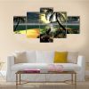 Hawaiian Sunset In Tropical Paradise Nature - 5 Panel Canvas Art Wall Decor