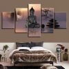 Hd Ation Statue Of Buddha Stone Buddha - Religion 5 Panel Canvas Art Wall Decor