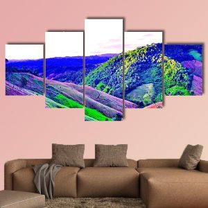 High Mountains View In Thailand - Nature 5 Panel Canvas Art Wall Decor